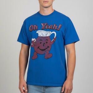 Vintage Kool-Aid Man Oh Yeah T-Shirt Y2K Blue Yazbek Graphic Tee Mens Size XL